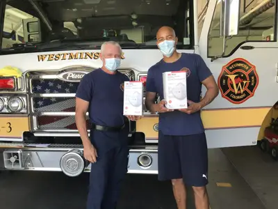 Pandemic Responders donates 100 N95 masks to Westminster Fire Department