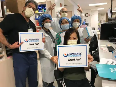 Pandemic Responders donates 500 surgical masks and 50 N95 masks to Whittier Hospital medical center